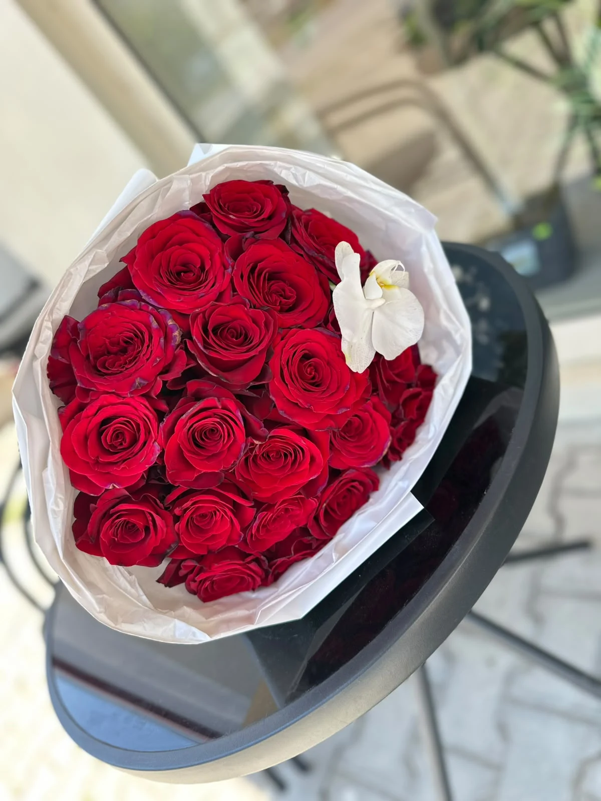 Orkideli Kırmızı Gül Buketi