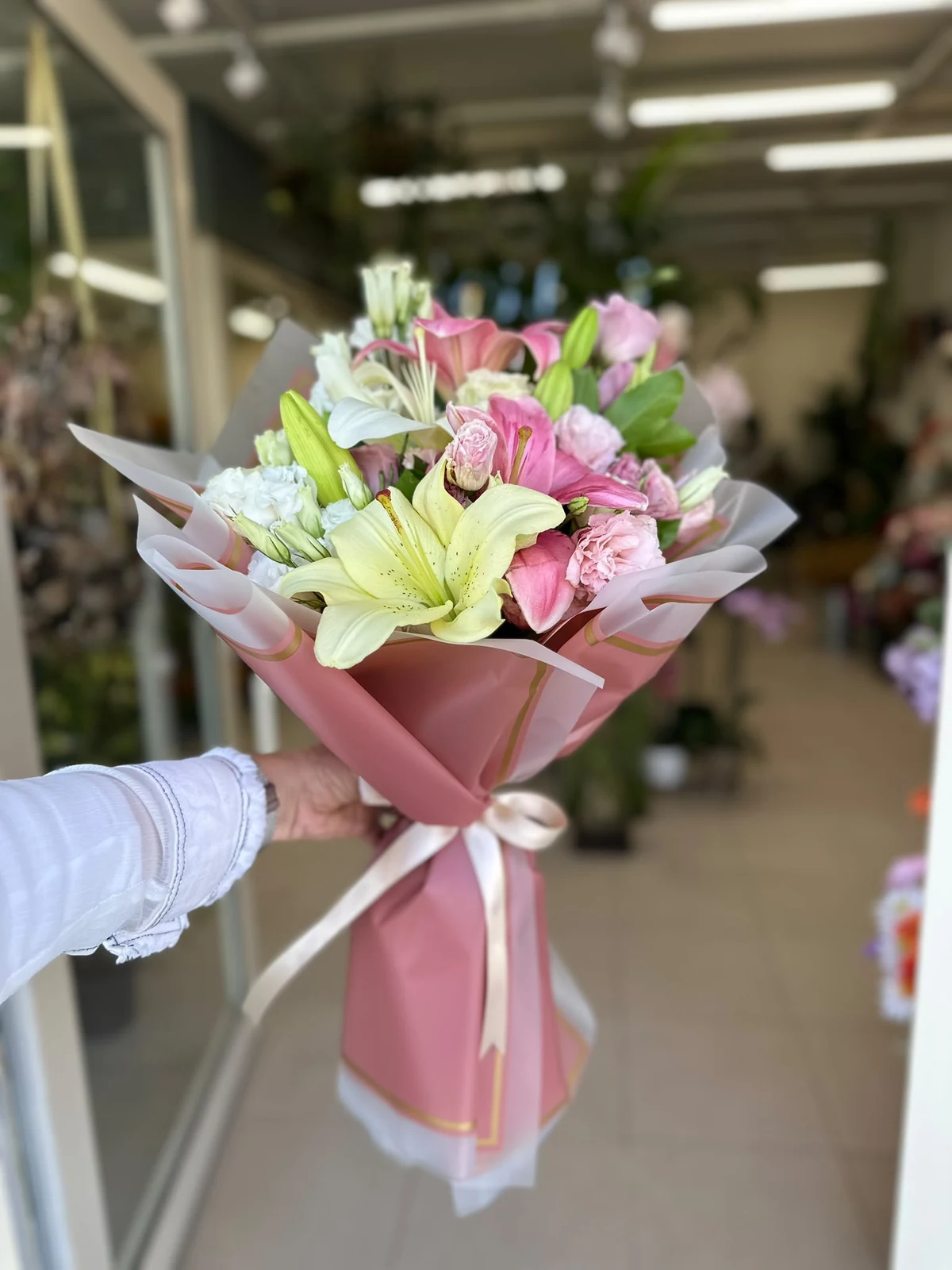 Pembe Lilyum Buketi Deluxe
